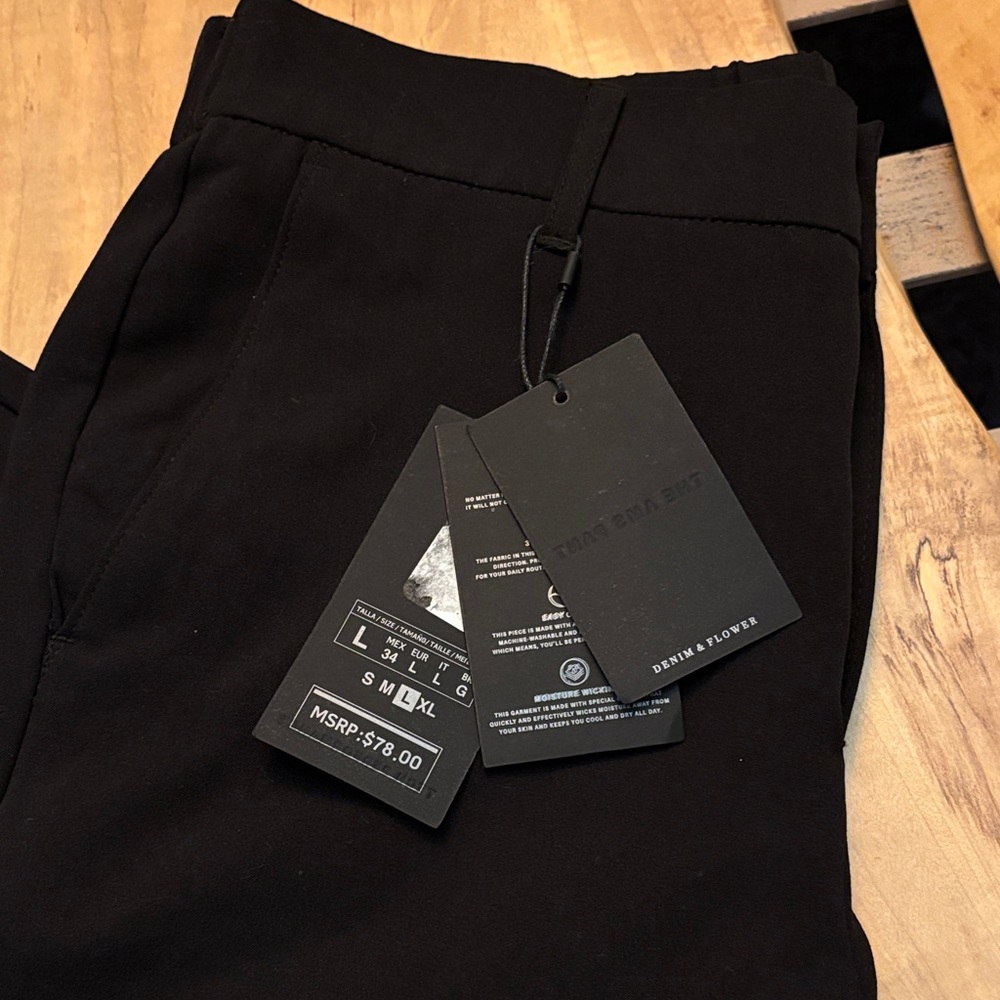Men's Black Pants- L Denim and Flower AMS